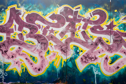 Obraz na płótnie canvas trzyczęściowy "tryptyk" Kąty graffiti