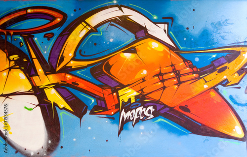Obraz na płótnie canvas dwuczęściowy "dyptyk" Graffiti kosmicznym