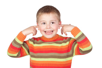 Sticker - Funny child covering his ears