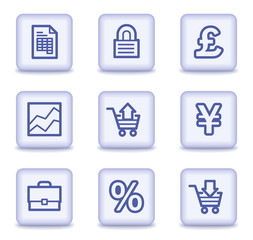 Wall Mural - E-business web icons, light violet glossy buttons