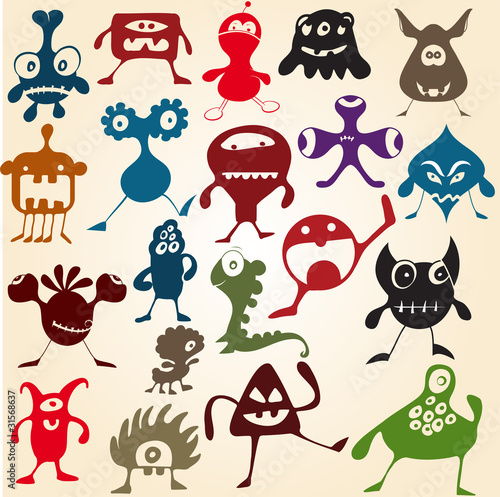 Fototapeta na wymiar Doodle monsters