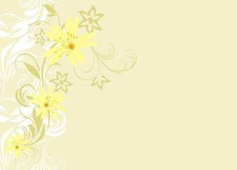 Wall Mural - Decorative floral background for card. Vector