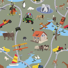 Big World For Little People - Seamless Pattern