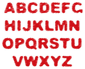 Wall Mural - Red marker alphabet