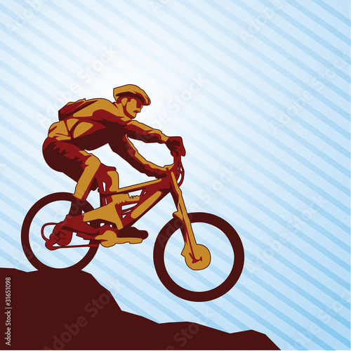 Naklejka na szybę mountain bike vector