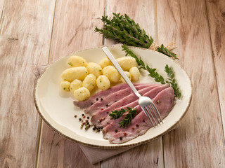 Wall Mural - roast beef with potatoes