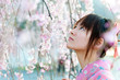 © taka - japanese kimono woman and cherry blossom