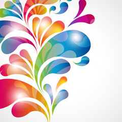 Aufkleber - Abstract background with bright teardrop-shaped arches.
