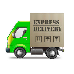 Wall Mural - express delivery truck