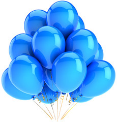 Cyan blue balloons party decoration. Happiness holiday abstract