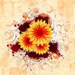 Wall Mural - background with flowers Eps10 vector