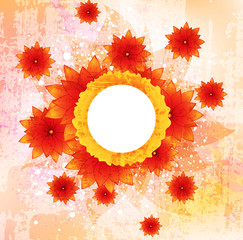 Wall Mural - Abstract floral theme banner with grunge texture. Eps10