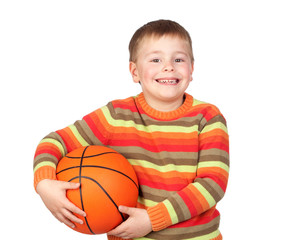 Sticker - Funny child with a basketball