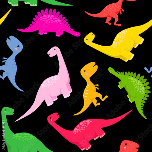 Tapeta ścienna Bezszwowe dinozaur wzór