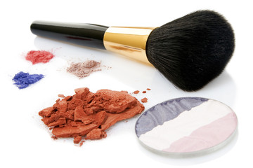 Make-up brush and different powder