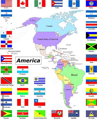 Board z aluminiowym obramowaniem America - mapy i flagi