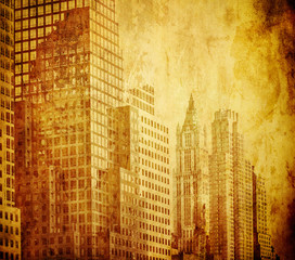 Poster - grunge image of new york skyline