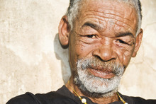 Old African Black Man With Characterful Face