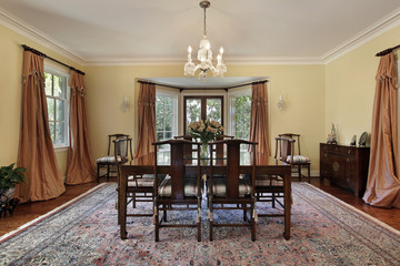 Wall Mural - Dining room with doors to patio