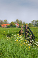 Gate And Farm In Dutch Country Landcape