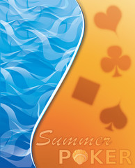 Wall Mural - Summer poker background, vector illustration