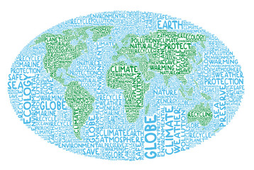 earth map made of ecology words