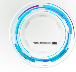 Wall Mural - abstract futuristic blue circle.