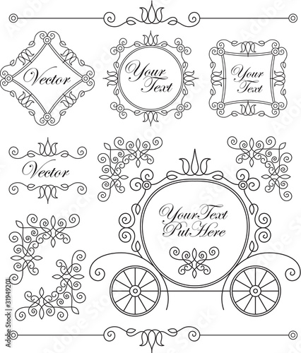 Fotografía set vector vintage ornaments