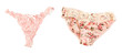 Glamorous rosy panties isolated on white background