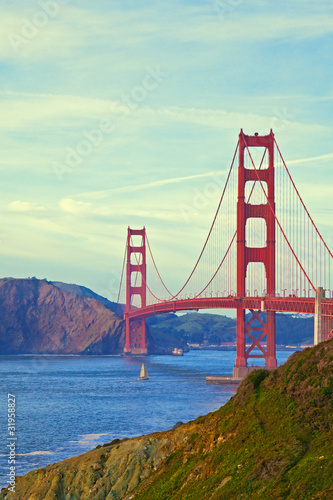 Obraz na płótnie canvas czteroczęściowy "tetraptyk" Most Golden Gate San Francisco