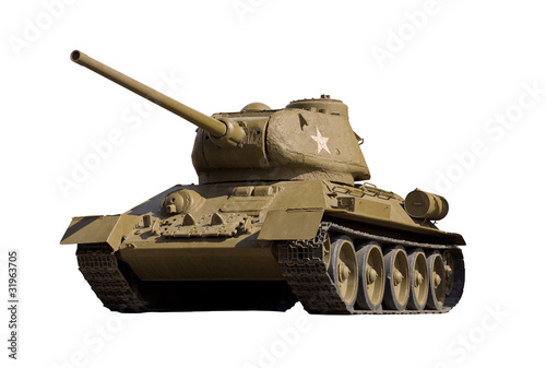Plakat na papierze fotorealistycznym Sowiecki czołg t-34-85