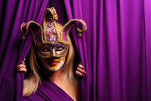 Woman In Violet Mask