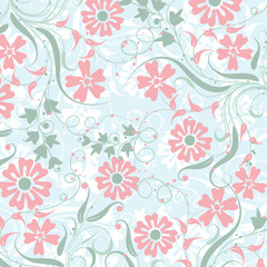  Floral abstract pattern, vector