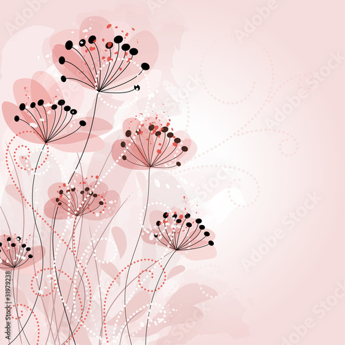 Naklejka dekoracyjna Romantic Flower Background