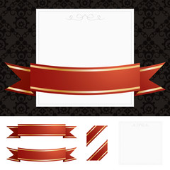 Wall Mural - frame with red and gold ribbon