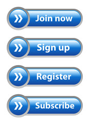 Canvas Print - JOIN NOW | SIGN UP | REGISTER | SUBSCRIBE Blue Web Buttons Set