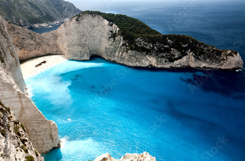 Obraz na płótnie canvas Plaża navagio na wyspie Zakynthos w Grecji. 