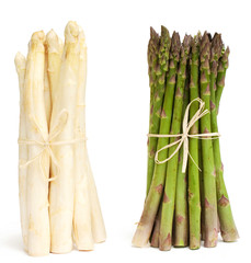 white and green asparagus