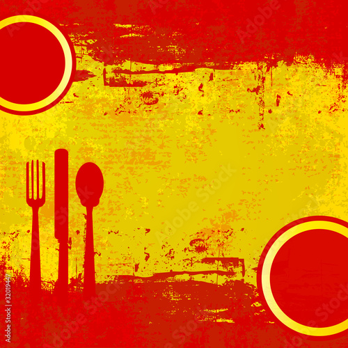 Naklejka - mata magnetyczna na lodówkę Spanish Menu Vector template over flag of Spain