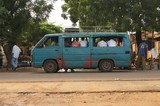 Fototapeta Sawanna - Public transport van in Bamako, Mali