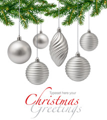 Wall Mural - silver christmas decoration