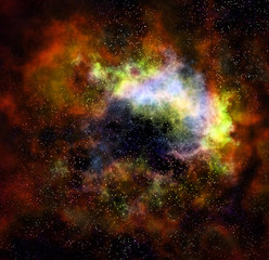 outer space cloud nebula and stars