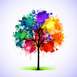 © hugolacasse - Colorful abstract tree background