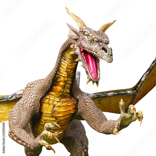 Fototapeta dla dzieci dragon near attack