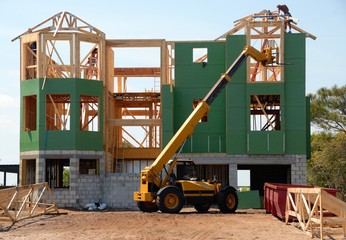 Construction site of beach home florida usa