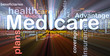 Medicare background concept glowing