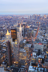 Naklejka zmierzch wieża ameryka panorama ulica