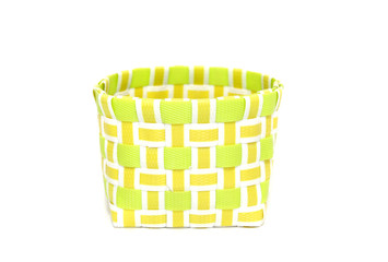 Wall Mural - basket plastic yellow isolated on white