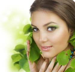 Wall Mural - spring beauty outdoors. perfect skin