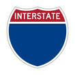 Blank Interstate Highway sign